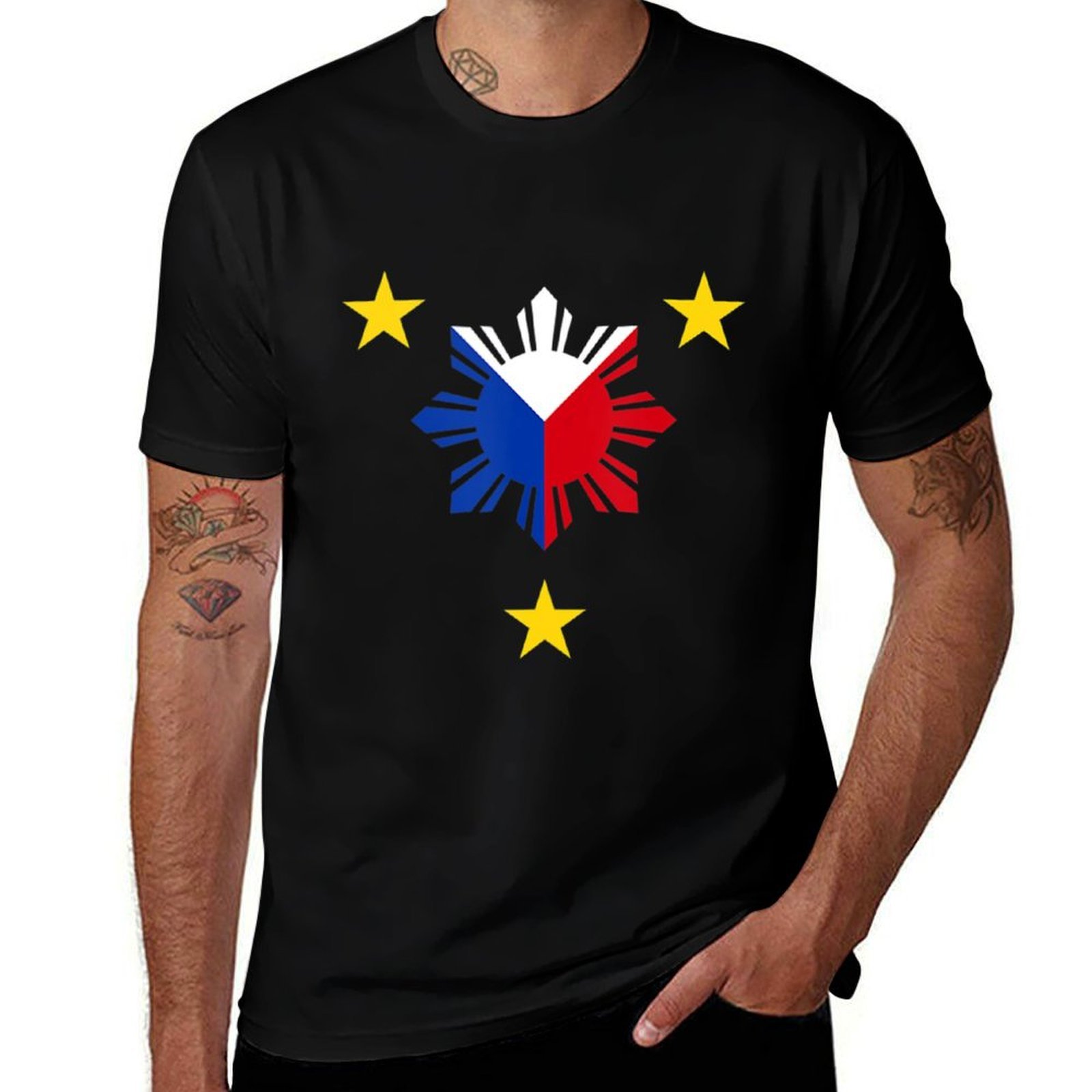 Men'S Fashion Philippines - Bandeira das Filipinas - Camiseta com