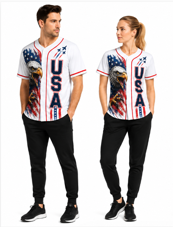 Mens Fashion Baseball Jersey - Camisa de Beisebol EUA 250, Camisa
