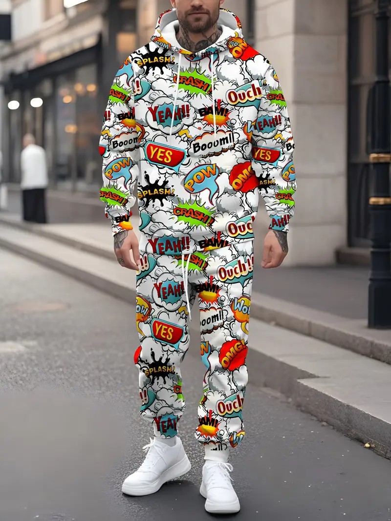 Men'S Fashion And Style - Conjunto de Moletom Masculino com Capuz