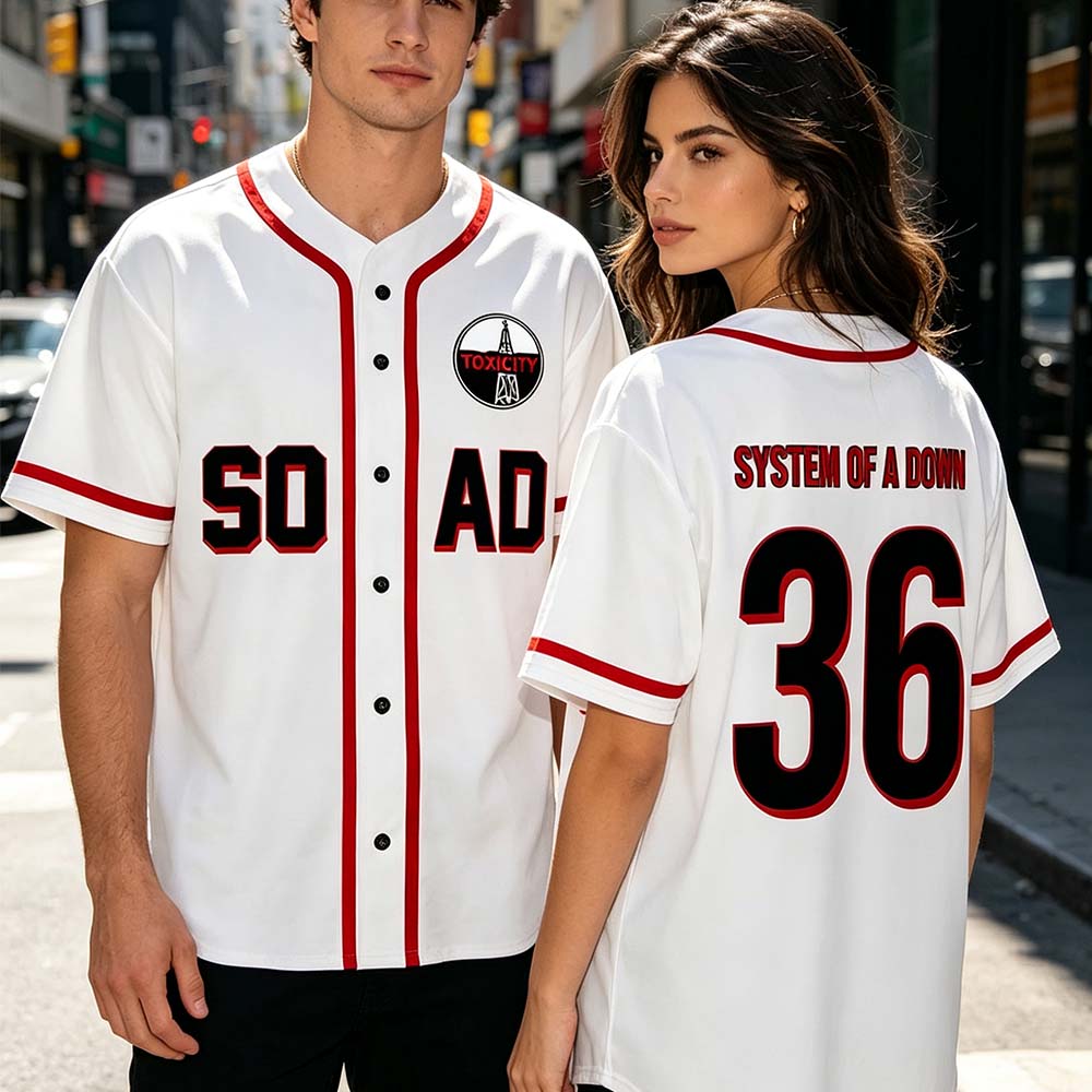 Mens Fashion Baseball Jersey - Camisa de Beisebol System of A