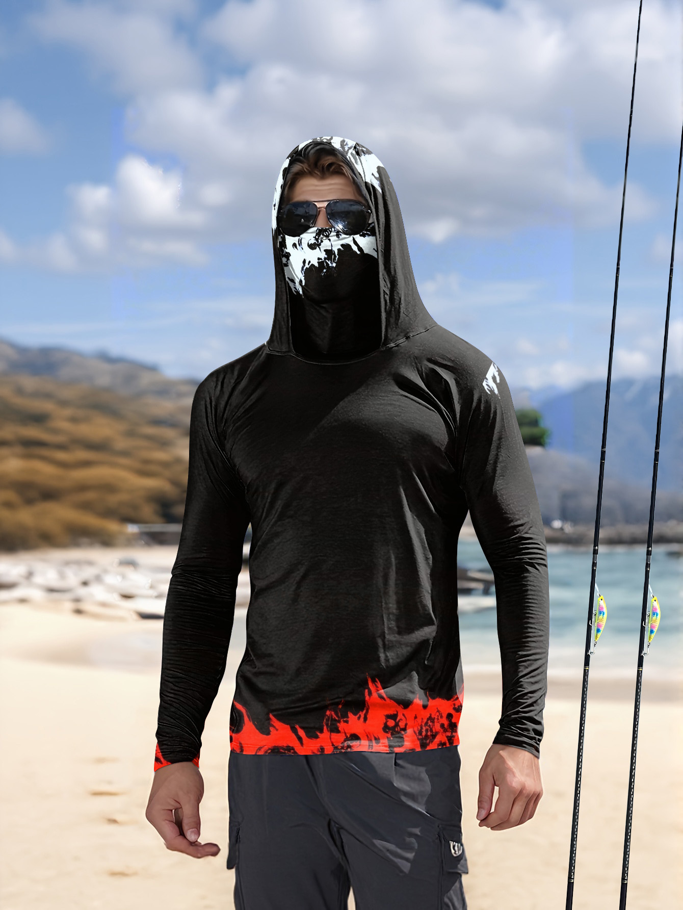 Men'S Fashion 2025 - Camisa de pesca masculina com capuz,