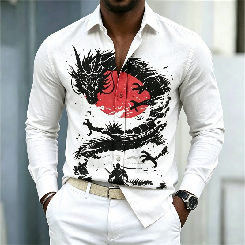 Men'S Fashion And Style - Camisa Masculina Nova 2026 Branca, Preta