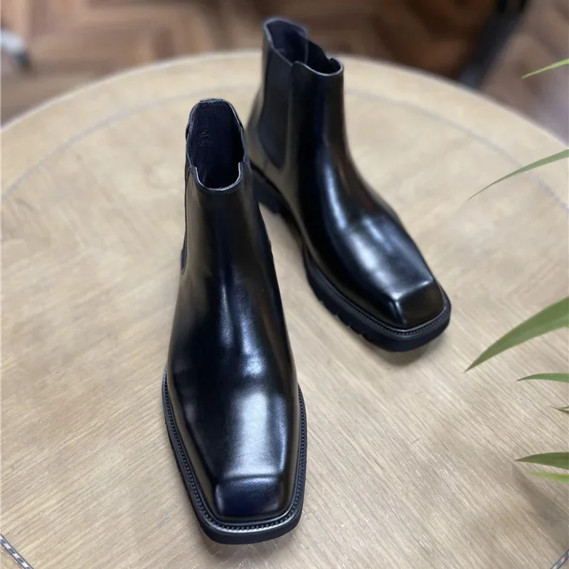 Men Fashion Elegant - Botas de couro genuíno dos homens