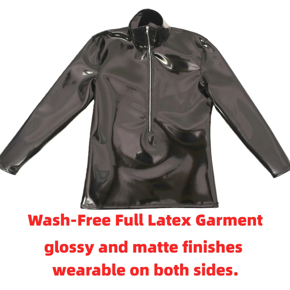 Men'S Fashion 2025 - Sexy masculino pvc brilhante manga longa