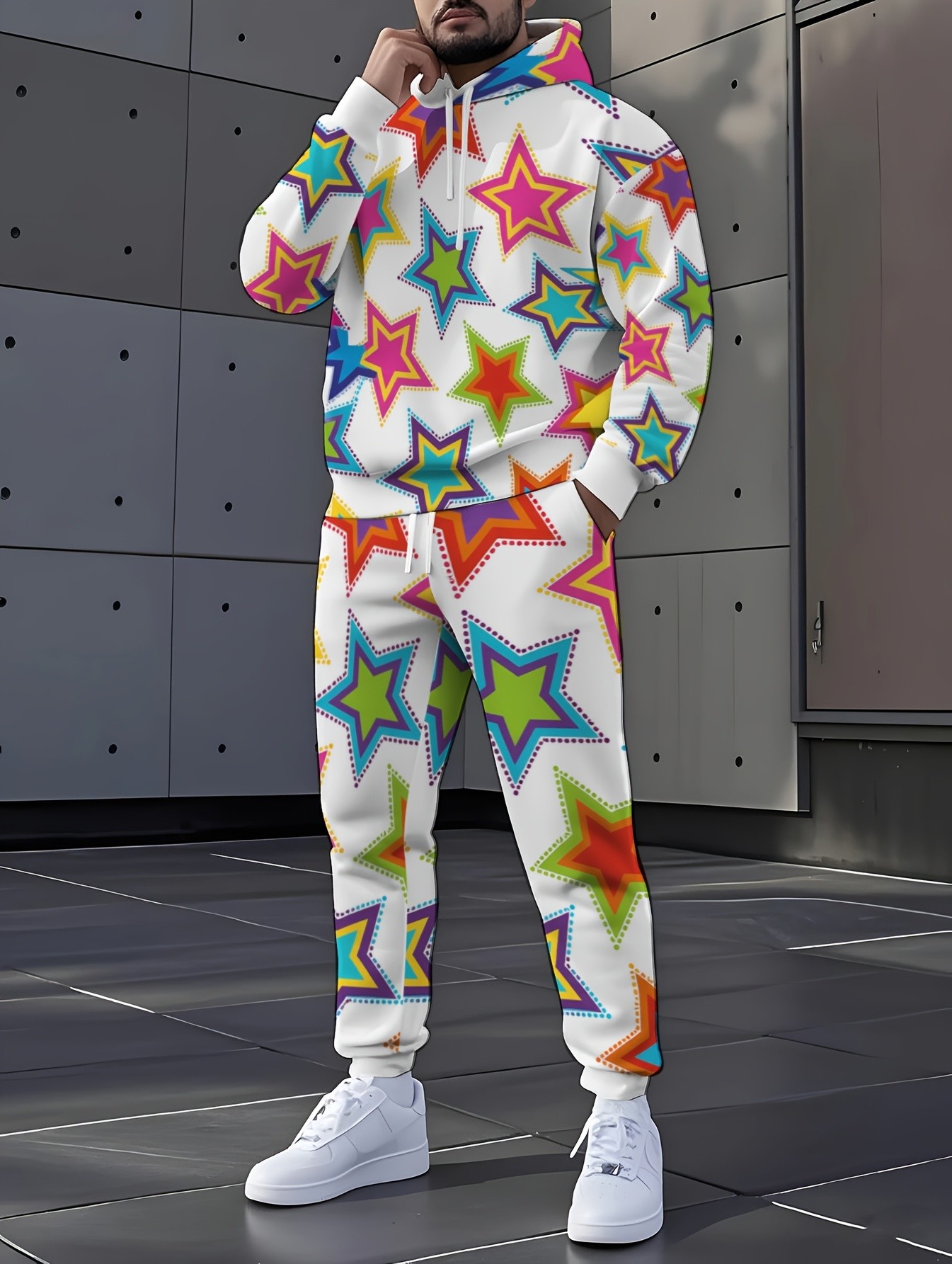 Men'S Fashion And Style - Conjunto de Moletom Masculino com Capuz