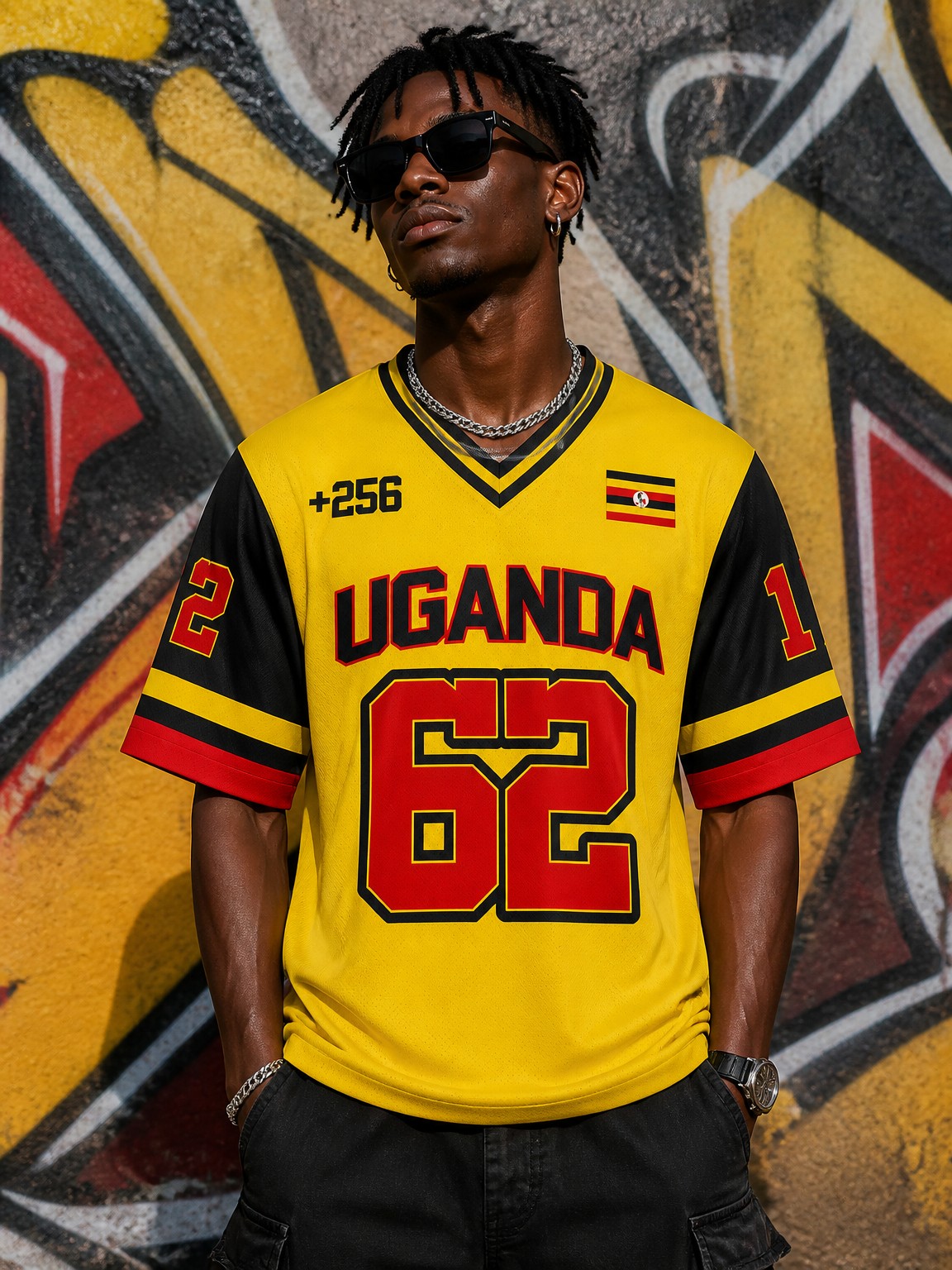 Men Fashion Uganda - Camiseta Masculina de Cetim com Decote