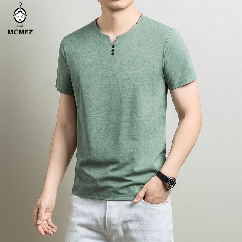 Men'S Fashion 2025 - Camiseta Henley Básica Masculina Confortável em