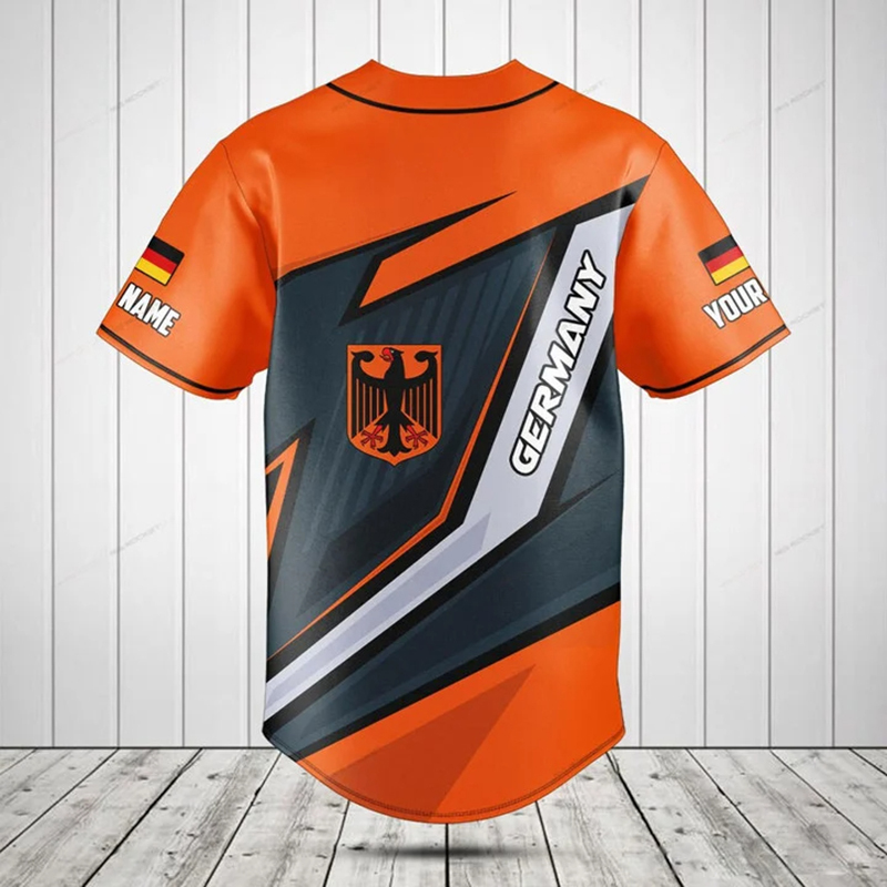 Mens Fashion Baseball Jersey - Camisa Personalizada com Gráfico do Escudo