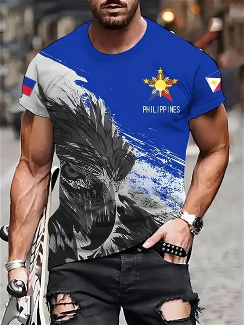 Men'S Fashion Philippines - Camiseta masculina com estampa de águia