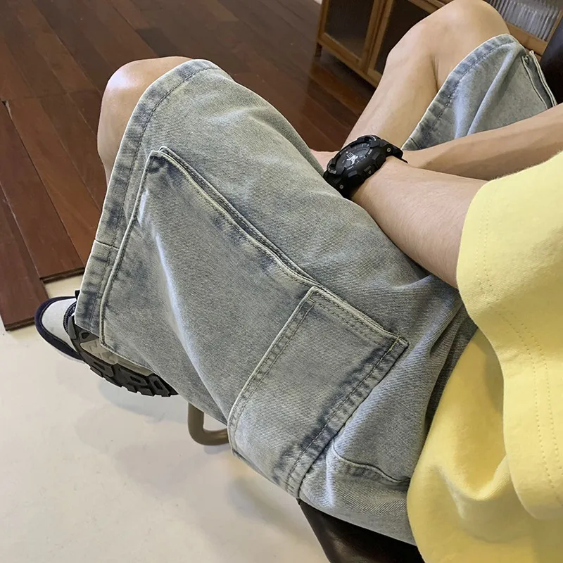 Mens Fashion Cargo Pants - Shorts Cargo Jeans Masculino Coreano com