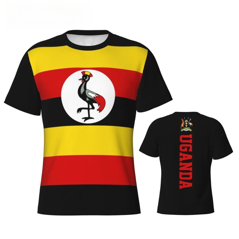 Men Fashion Uganda - Camiseta masculina com estampa de emblema