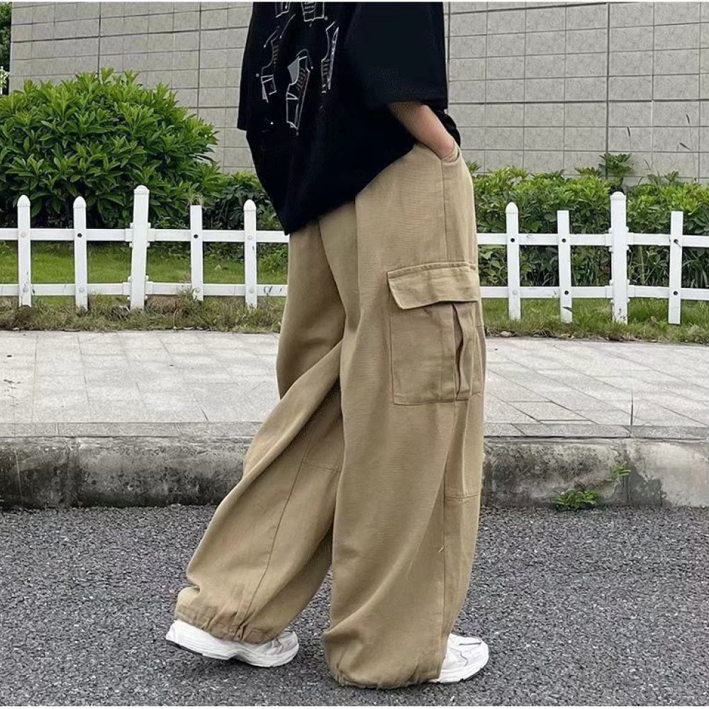 Mens Fashion Cargo Pants - Calças Cargo Masculinas Estilo Streetwear Japonês,