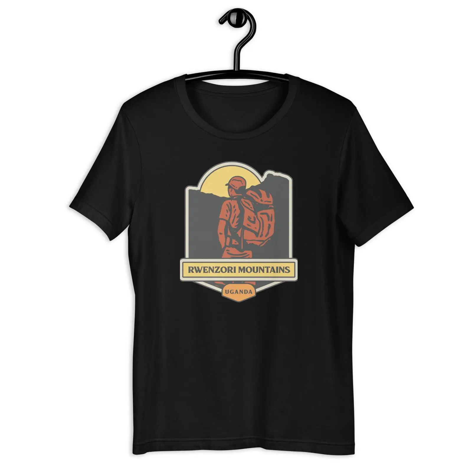 Men Fashion Uganda - Camiseta das Montanhas Rwenzori, Uganda, vintage,