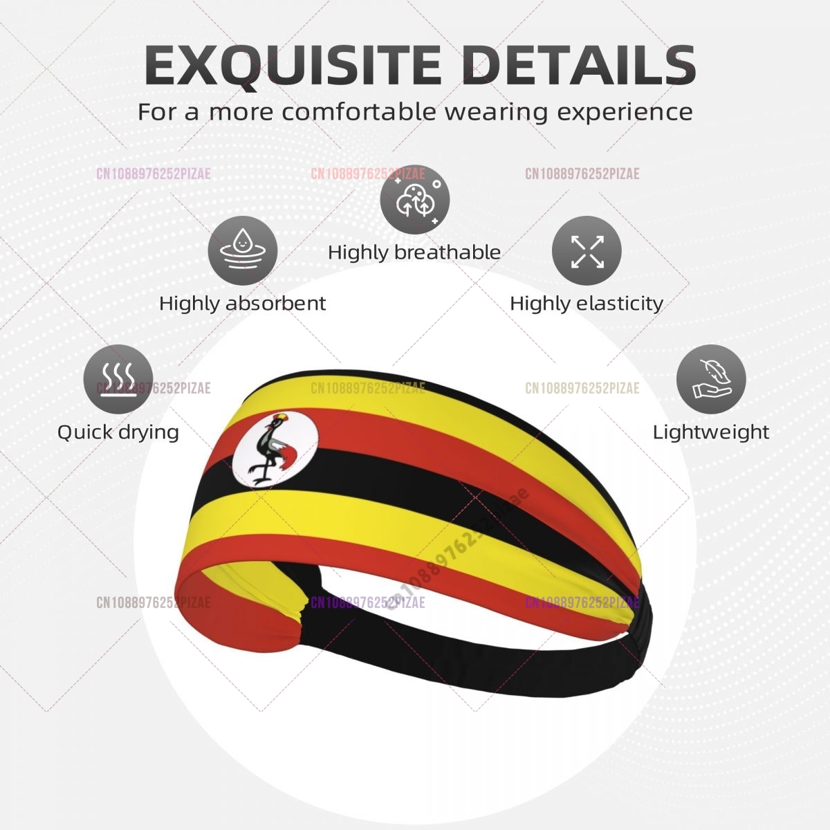 Men Fashion Uganda - Faixas elásticas largas com bandeira de