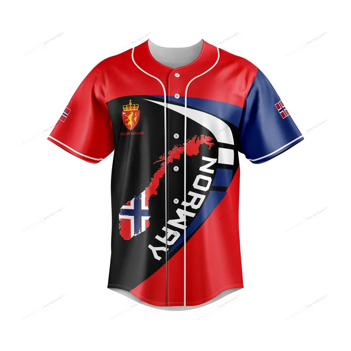 Mens Fashion Baseball Jersey - Camisa Gráfica Personalizada com Mapa da