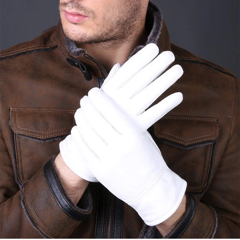 2025 inverno luvas brancas de  - Driving Gloves Leather avaliação e preço