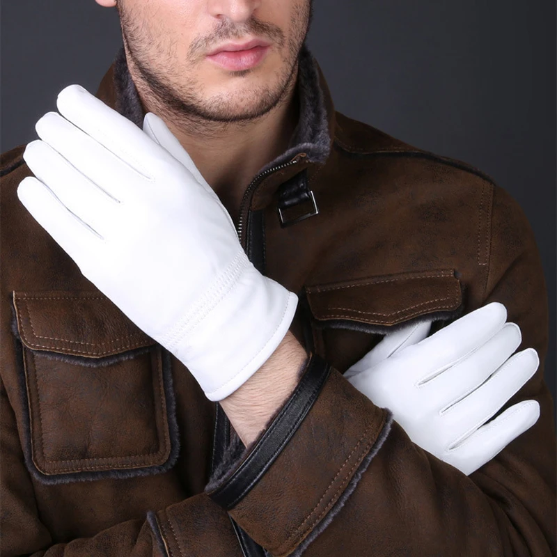 2025 inverno luvas brancas de  - Driving Gloves Leather avaliação e preço