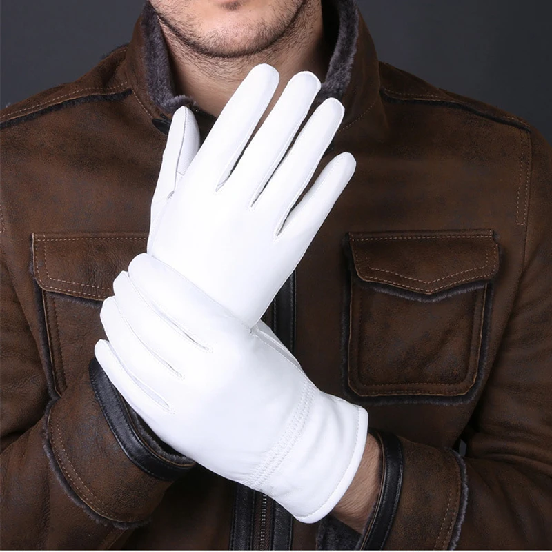 2025 inverno luvas brancas de  - Driving Gloves Leather avaliação e preço