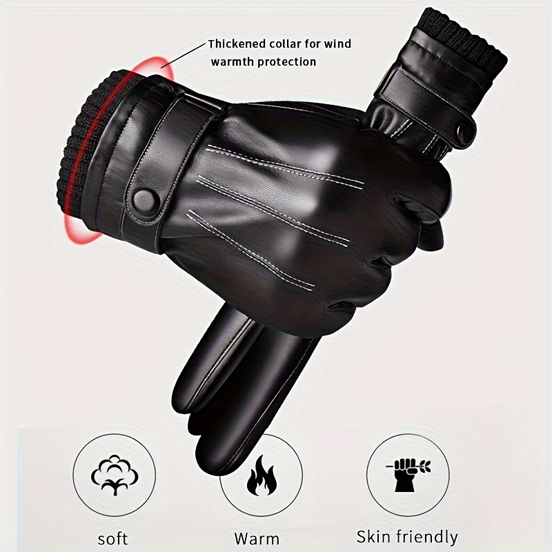 1 par luvas de inverno quente  - Driving Gloves Leather avaliação e preço