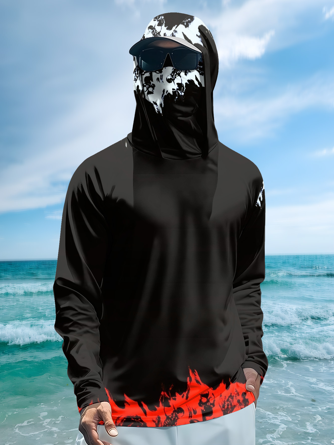 Camisa de pesca masculina com  - Men'S Fashion 2025 avaliação e preço