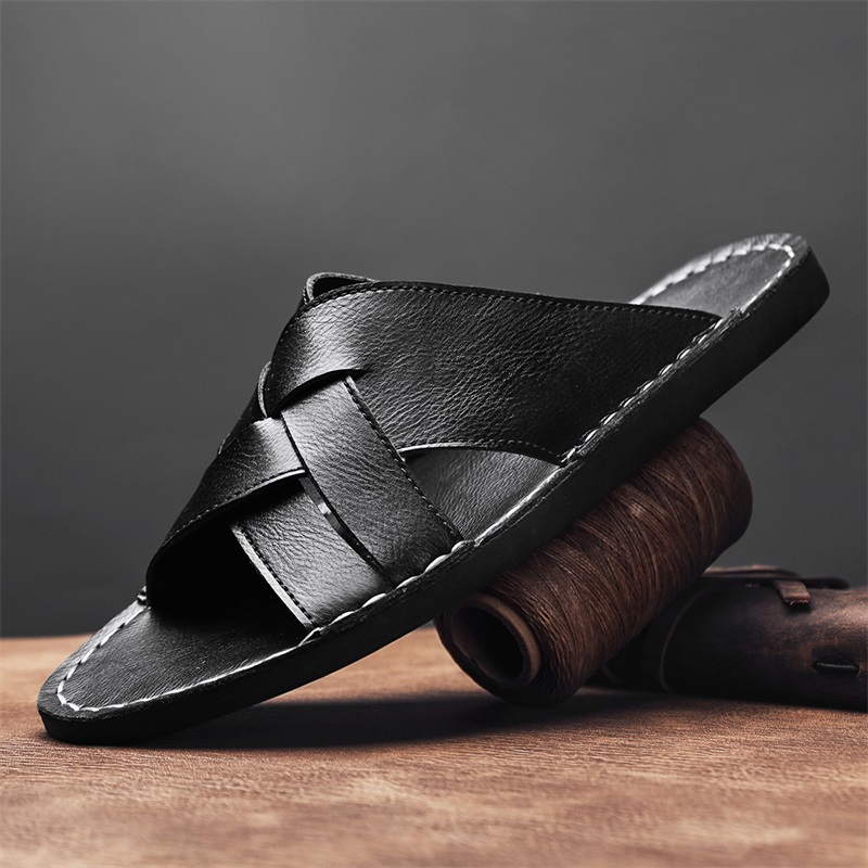Chinelos masculinos de couro g - Mens Fashion Zapatos avaliação e preço