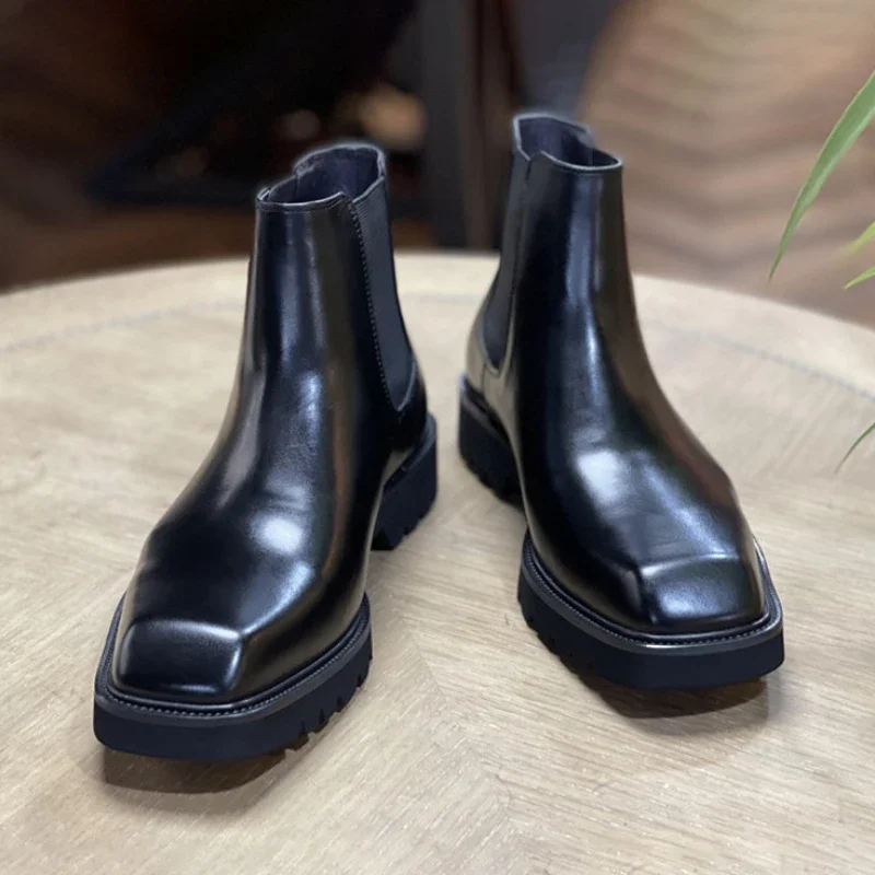 Botas de couro genuíno dos hom - Men Fashion Elegant avaliação e preço