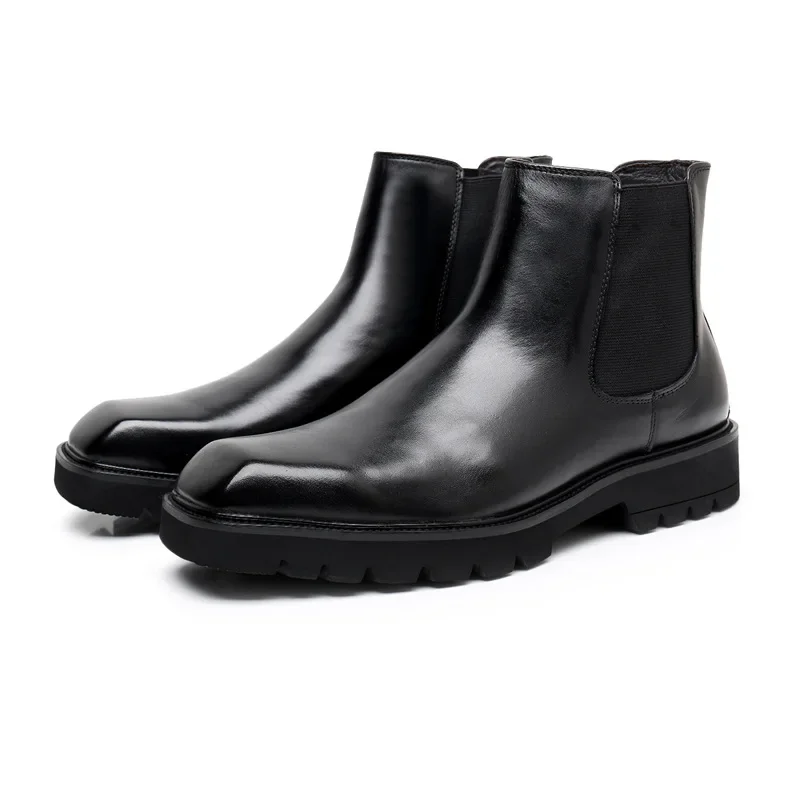 Botas de couro genuíno dos hom - Men Fashion Elegant avaliação e preço
