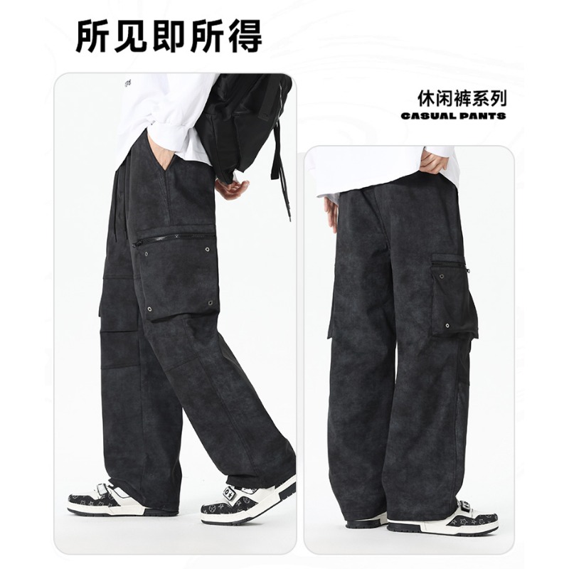 Bolso elástico de cintura alta - Mens Fashion Cargo Pants avaliação e preço