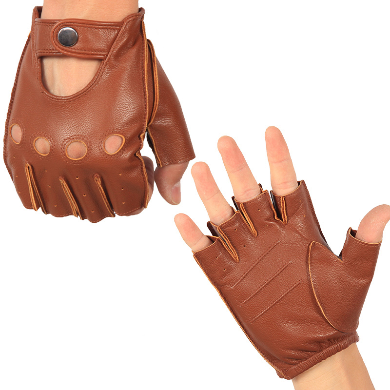 Luvas semi-dedo de couro genuí - Driving Gloves Leather avaliação e preço