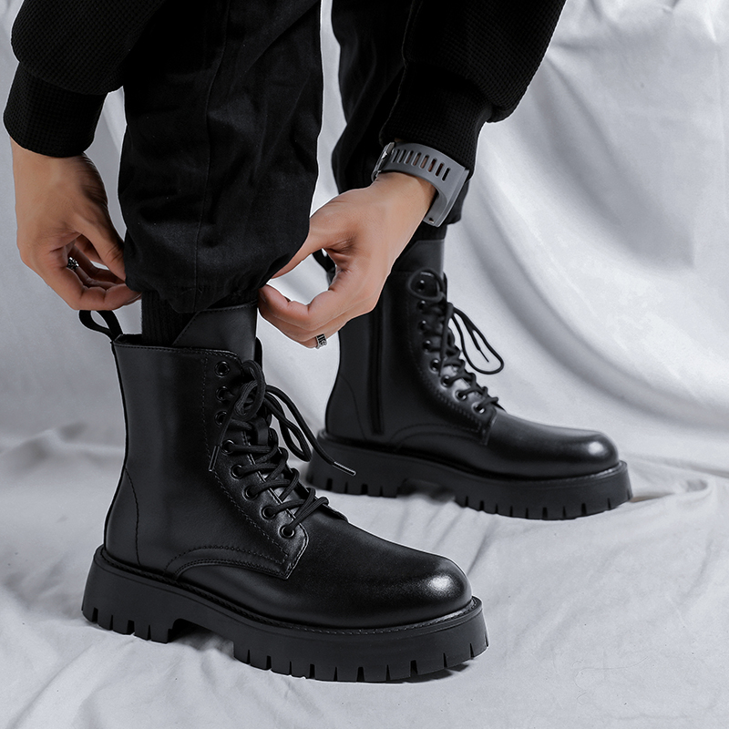 Botas de Couro Genuíno de Luxo - Men'S Fashion Footwear avaliação e preço