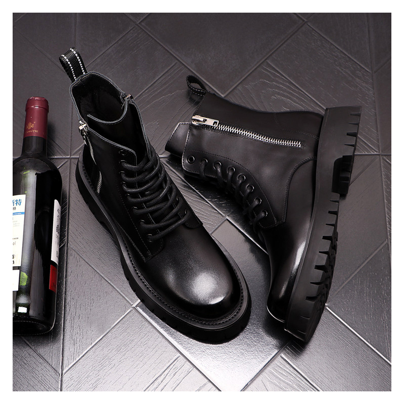 Botas de Couro Genuíno de Luxo - Men'S Fashion Footwear avaliação e preço