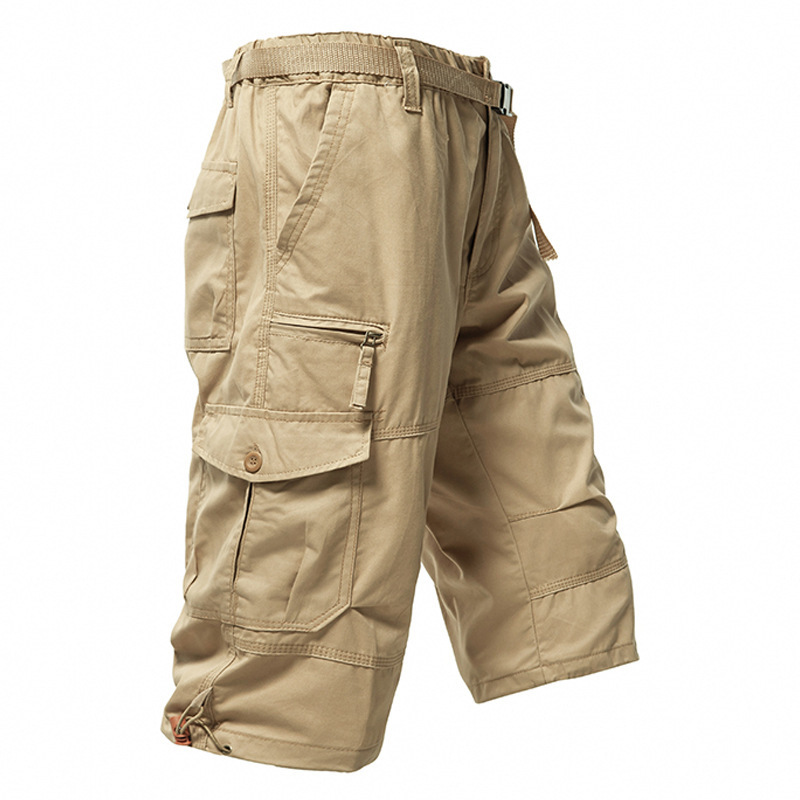 Calças 3/4 de Algodão Masculin - Mens Fashion Cargo Pants avaliação e preço