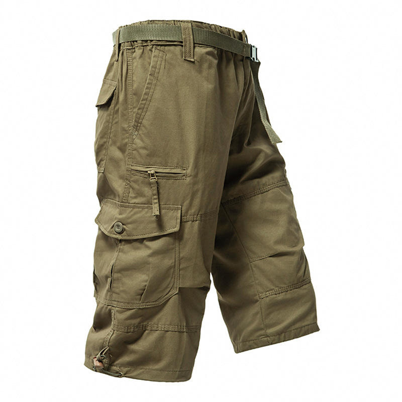 Calças 3/4 de Algodão Masculin - Mens Fashion Cargo Pants avaliação e preço