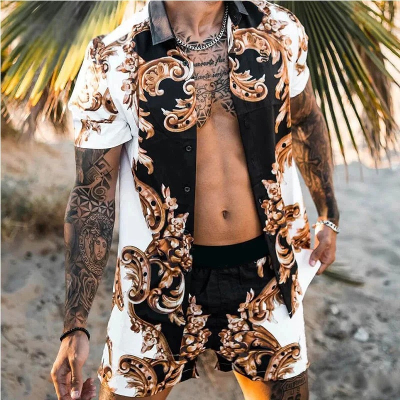 Conjunto de Verão Masculino co - Men'S Fashion And Style avaliação e preço