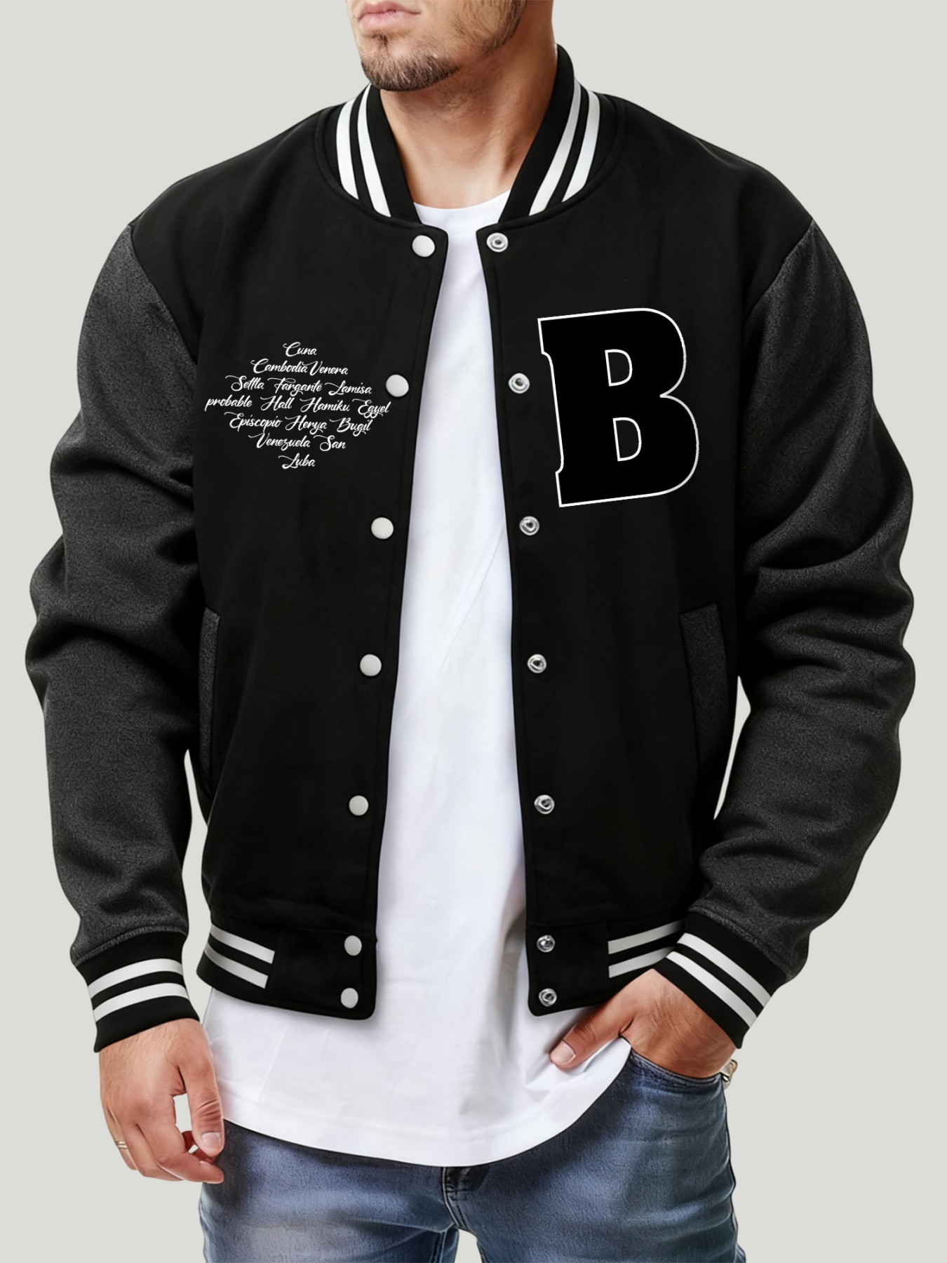 Letra b vários lugares imprimi - Mens Fashion Baseball Jersey avaliação e preço