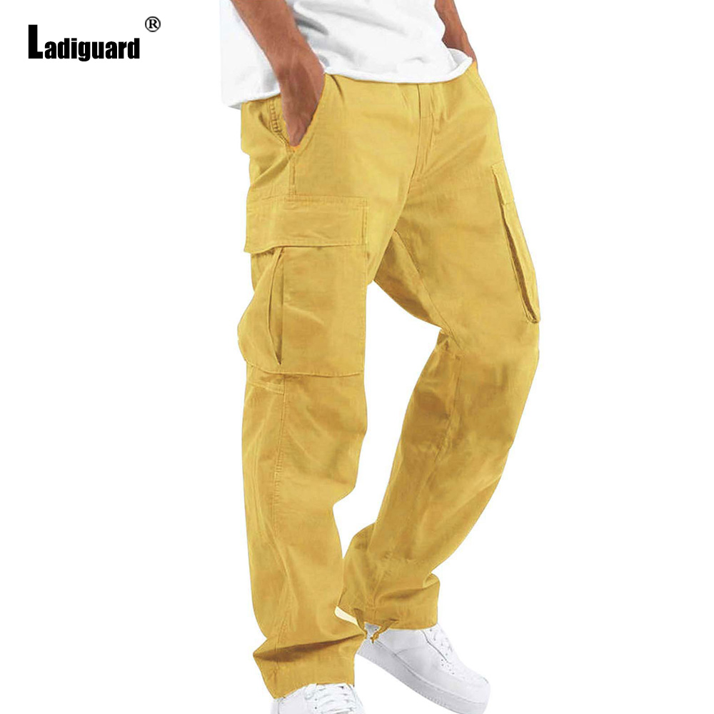 Calças masculinas de bolsos mú - Mens Fashion Cargo Pants avaliação e preço