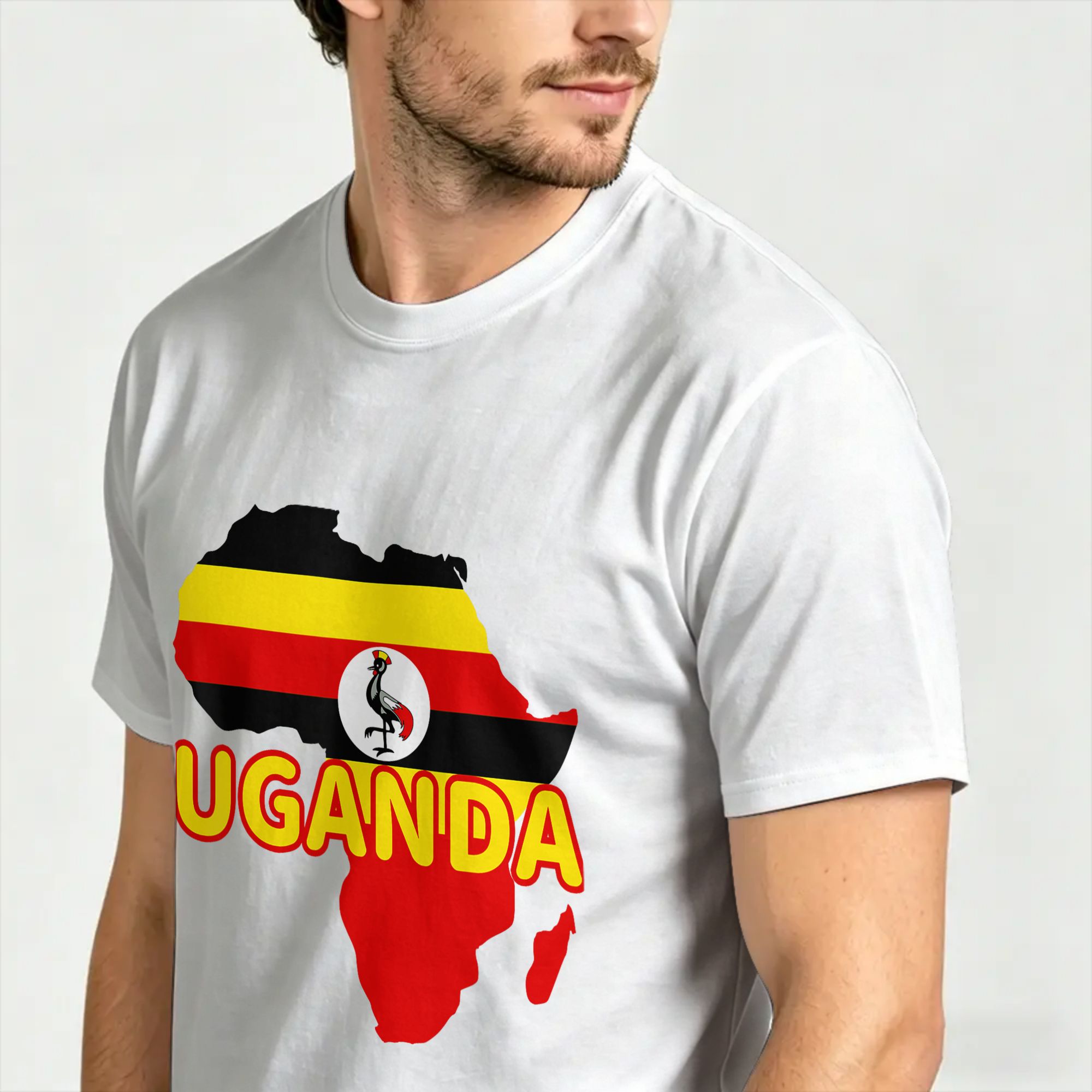 Camiseta com mapa da bandeira  - Men Fashion Uganda avaliação e preço